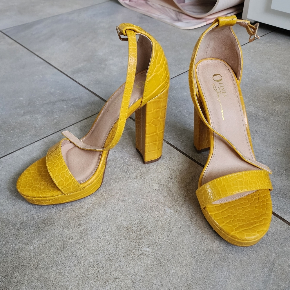 Yellow snake heels